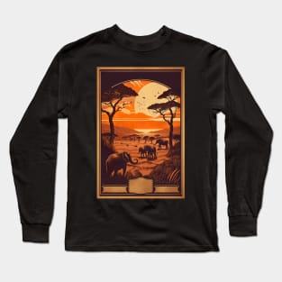 vintage travel of africa Long Sleeve T-Shirt